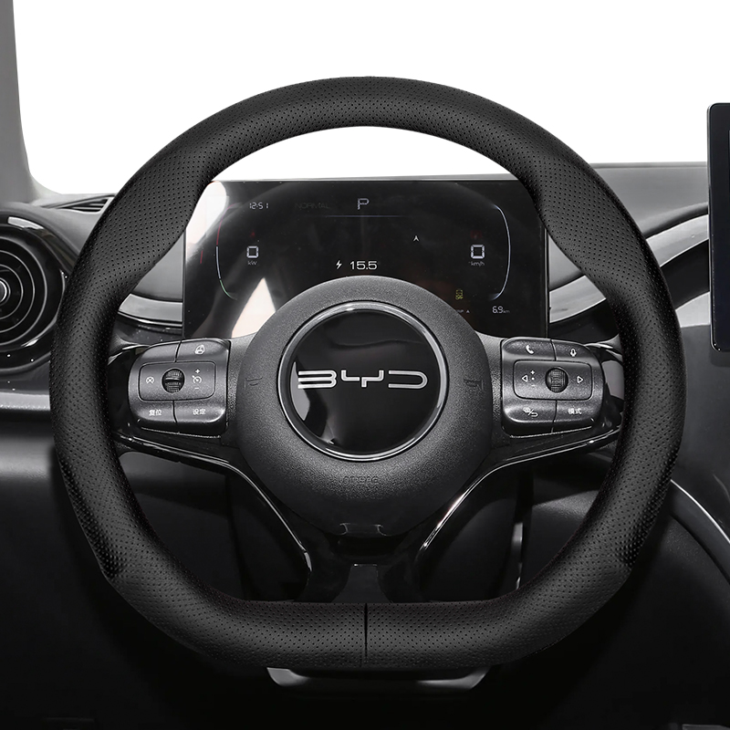 Fishing Boat Steering Wheel - Byd 超薄型通気性レザーステアリングホイールカバーに最適 Dolphin Mini Seal Atto