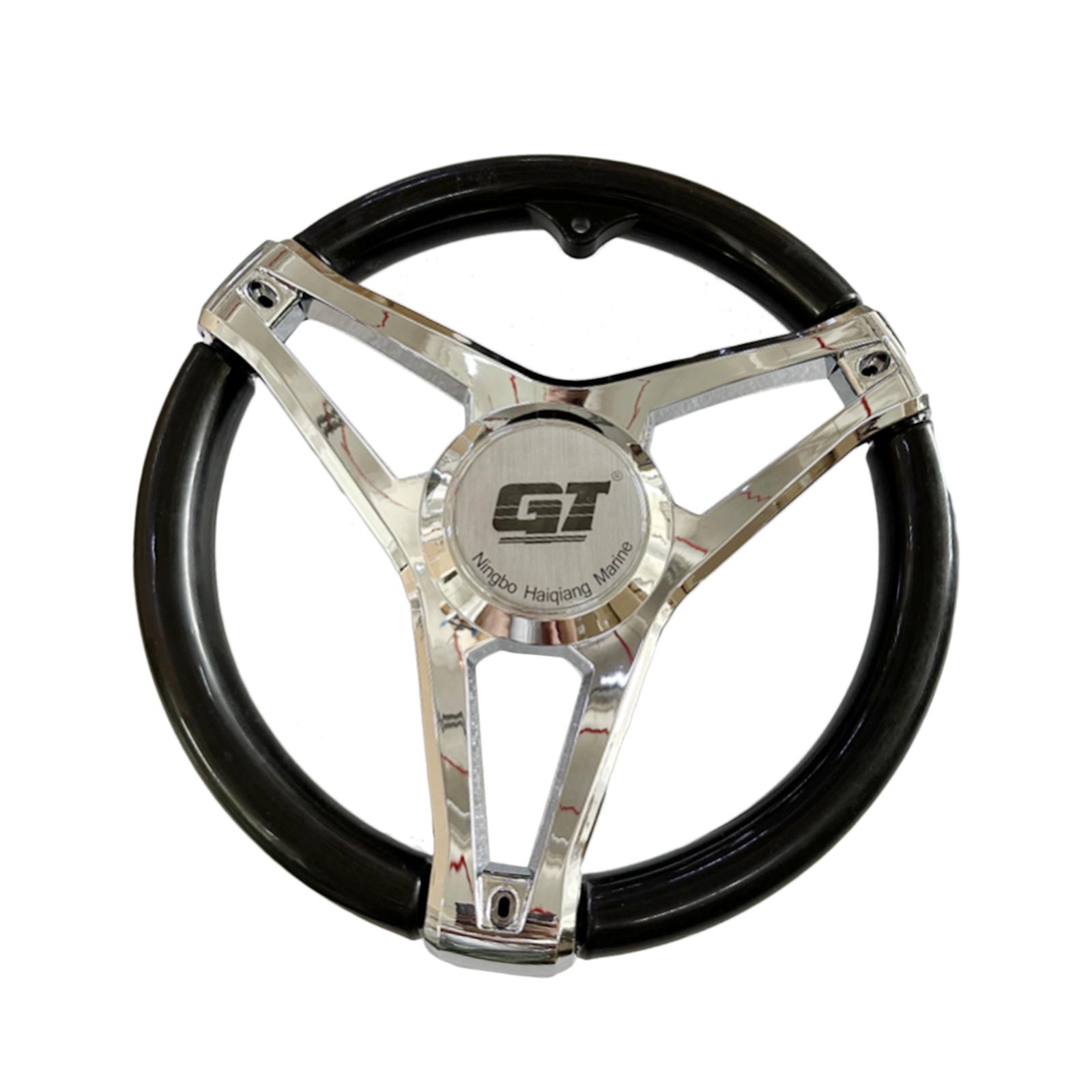 Fishing Boat Steering Wheel - ユニバーサル 350mm マリンステアリングホイール ブラックプラスチック 高信頼性アクセサリー ヨットスピードボート用