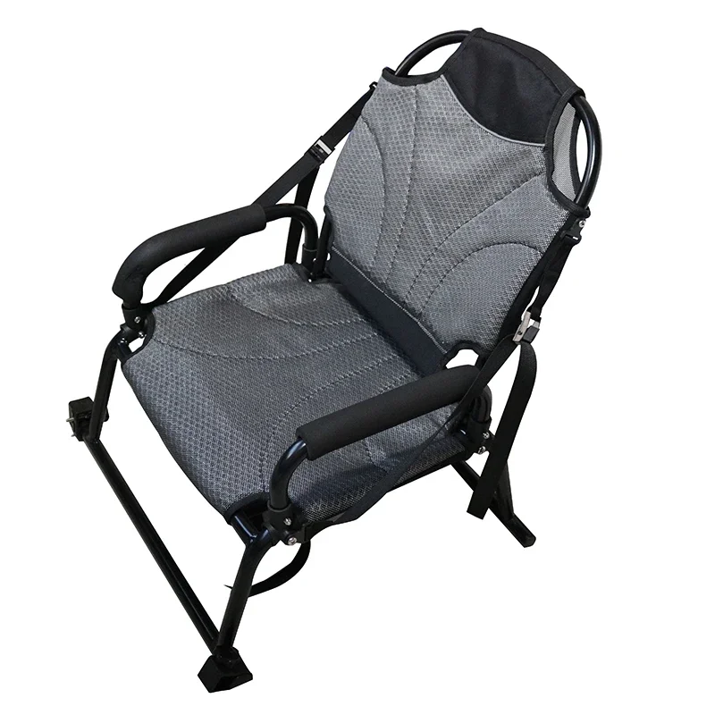 Fishing Boat Seat - 通気性のあるメッシュカヤックフィッシングチェア、アームレスト付き、軽量3.2kgアルミニウム製折りたたみ式交換用シート、インフレータブルボート用