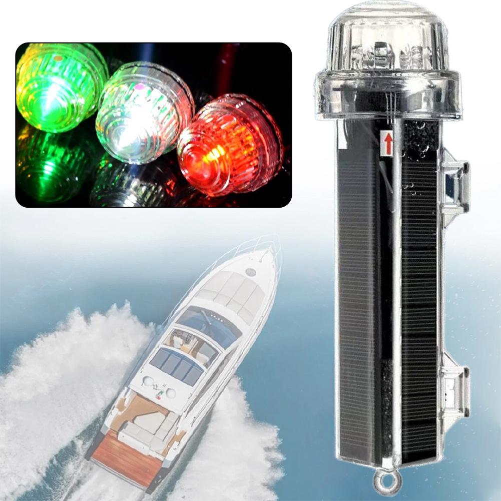 Fishing Boat Navigation Light - ソーラーオーシャンシグナルライト航海信号灯防水アクセサリー釣りとライトLEDナイトヨット警告ボートフラッシュL3q5