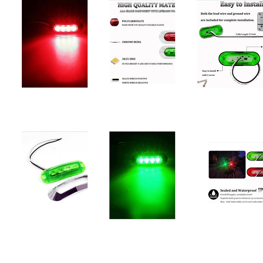 耐候性赤緑海洋ナビゲーションライト 4 LED 12V サイ - Fishing Boat Navigation Light のレビューと価格