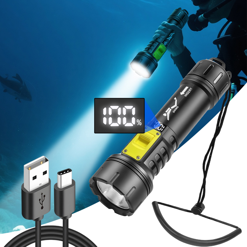 新しい XHP70 ダイビング懐中電灯 IPX8 防水デジタ - Fishing Boat Cover のレビューと価格