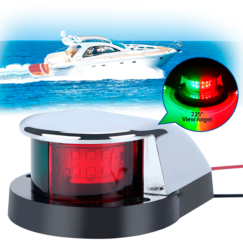 12V LED マリンナビゲーションライト 2 色赤緑白バウ - Fishing Boat Navigation Light のレビューと価格