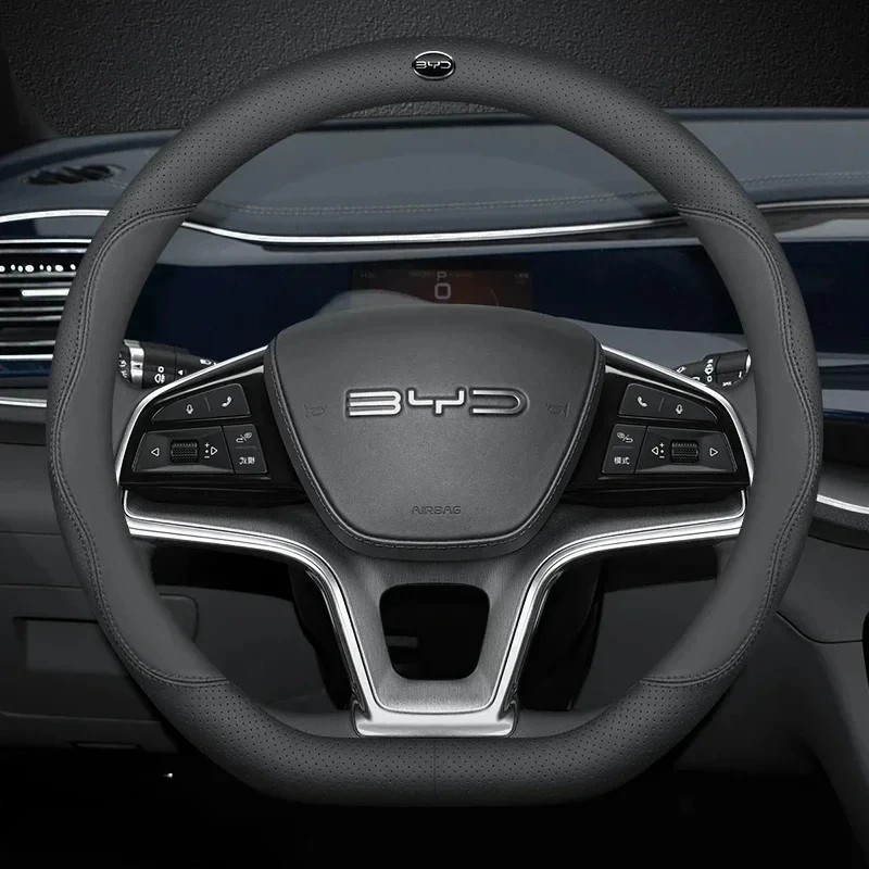 38cm D型レザーカーステアリングホイールカバー、BYD  - Fishing Boat Steering Wheel のレビューと価格